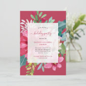 Weihnachtsfeier Vibrann Wasserfarben Blumen Einladung (Stehend Vorderseite)