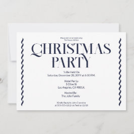 Weihnachtsfeier Vintage Elegante blaue Einladung