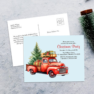 Weihnachtsfeier Vintage-LKW Urlaubseinladung Postkarte