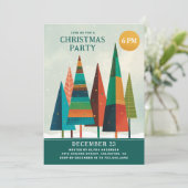 Weihnachtsfeier. Waldkiefer Einladung (Stehend Vorderseite)