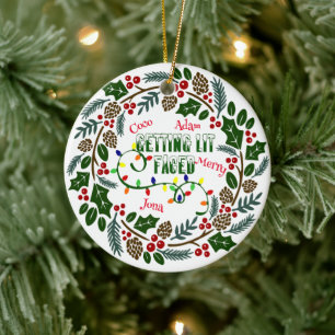 Weihnachtsfeier, Weihnachten Keramik Ornament