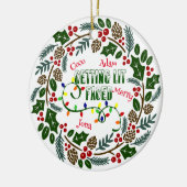 Weihnachtsfeier, Weihnachten Keramik Ornament (Links)