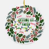 Weihnachtsfeier, Weihnachten Keramik Ornament (Hinten)