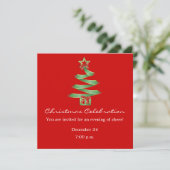 Weihnachtsfeier-Weihnachtsbaum Einladung (Stehend Vorderseite)