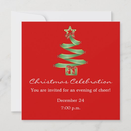 Weihnachtsfeier-Weihnachtsbaum Einladung (Vorderseite)