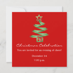 Weihnachtsfeier-Weihnachtsbaum Einladung