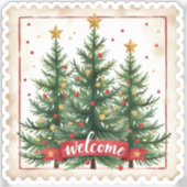 Weihnachtsfeier Weihnachtsfeier Briefmarke Aufkleber (Vorderseite)