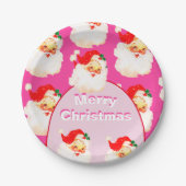 Weihnachtsfeier Weihnachtsfeier Weihnachtsmann Pin Pappteller (Vorderseite)