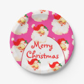 Weihnachtsfeier Weihnachtsfeier Weihnachtsmann Pin Pappteller (Vorderseite)