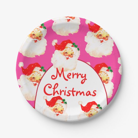 Weihnachtsfeier Weihnachtsfeier Weihnachtsmann Pin Pappteller (Vorderseite)