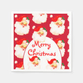 Weihnachtsfeier Weihnachtsfeier Weihnachtsmann Rot Serviette (Vorderseite)