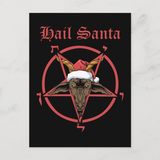 Weihnachtsfeier Weihnachtsfeiertag Ziege Satan Bap Postkarte (Vorderseite)