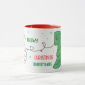 Weihnachtsfeier - Weihnachtskat & -baum Tasse (Zentrum)