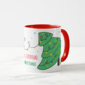Weihnachtsfeier - Weihnachtskat & -baum Tasse (VorderseiteRechts)
