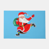 Weihnachtsfeier Weihnachtsmann mit Geschenk Fußmatte (Vorderseite)
