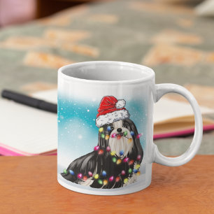 Weihnachtsfeier Weihnachtsmann Shih tzu Haustier H Kaffeetasse