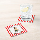 Weihnachtsfeier Weihnachtsmannmütze Afghanischer H Rechteckiger Pappuntersetzer (Vor Ort)