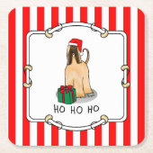 Weihnachtsfeier Weihnachtsmannmütze Afghanischer H Rechteckiger Pappuntersetzer (Vorderseite)