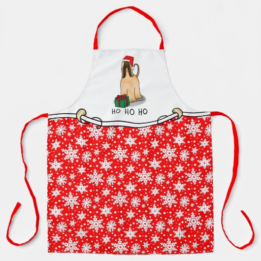 Weihnachtsfeier Weihnachtsmannmütze Afghanischer H Schürze (Vorderseite)