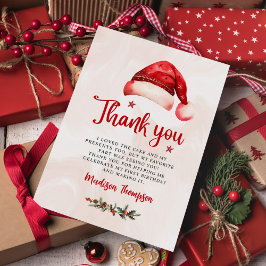 Weihnachtsfeier Weihnachtsmannmütze Geburtstagspar Dankeskarte