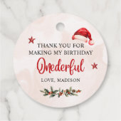 Weihnachtsfeier Weihnachtsmannmütze Geburtstagspar Geschenkanhänger (Rückseite)