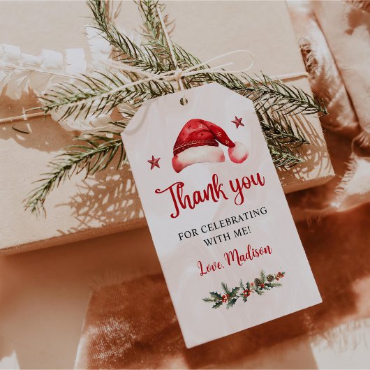 Weihnachtsfeier Weihnachtsmannmütze Geburtstagspar Geschenkanhänger