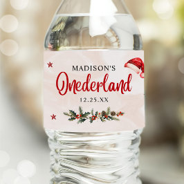 Weihnachtsfeier Weihnachtsmannmütze Geburtstagspar Wasserflaschenetikett