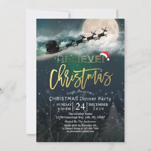 Weihnachtsfeier Weihnachtsmannmütze Rentier Sleigh (Vorderseite)