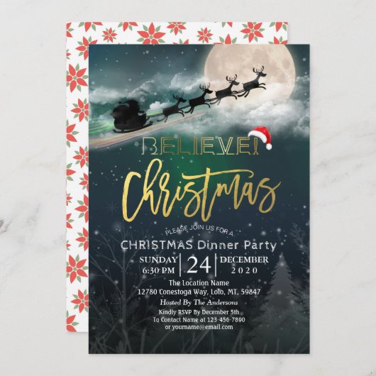 Weihnachtsfeier Weihnachtsmannmütze Rentier Sleigh (Vorne/Hinten)