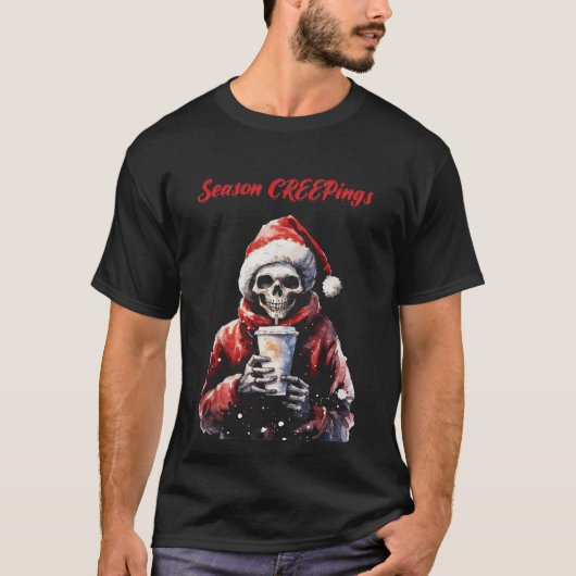 Weihnachtsfeier Weihnachtsskelett T-Shirt (Vorderseite)