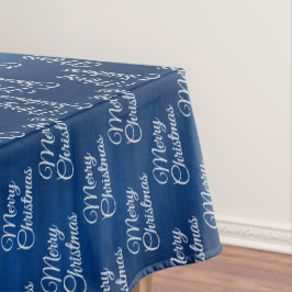 Weihnachtsfeier Weiße Schneeflocken Marineblau Tischdecke