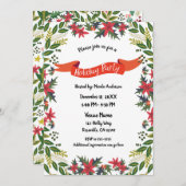 Weihnachtsfeier Whimsisches Blumengebirge Einladung (Vorne/Hinten)