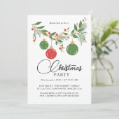 Weihnachtsfeier Winter Botanik Einladung (Stehend Vorderseite)