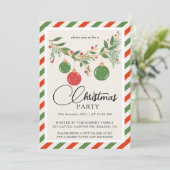 Weihnachtsfeier Winter Botanik Einladung (Stehend Vorderseite)