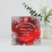 Weihnachtsfeier Winter Wonderland Einladung (Stehend Vorderseite)