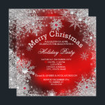 Weihnachtsfeier Winter Wonderland Einladung<br><div class="desc">Weihnachtsfeier Winter Wunderland Rote Perle. Frohe Weihnachten,  Weihnachten Rot Silber Pearl Winter Wunderland Schneeflocken. Zizzago erstellt dieses Design BITTE ACHTEN Sie alle flachen Bilder! Sie haben KEINEN echten Glitzer,  Diamanten Juwelen oder echte Bögen!!</div>