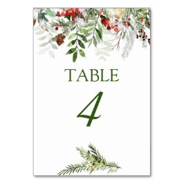 Weihnachtsfeier Winterhochzeit Tischnummer