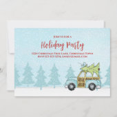 Weihnachtsfeier Winterschnee Whimsikwagen Einladung (Vorderseite)
