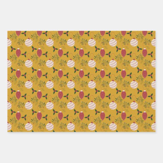 Weihnachtsfeier Wrapping Paper Set von 3 Geschenkpapier Set (Vorderseite 2)