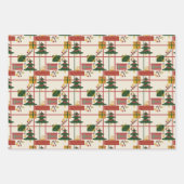 Weihnachtsfeier Wrapping Paper Set von 3 Geschenkpapier Set (Vorderseite)