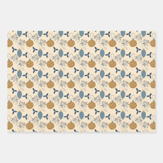 Weihnachtsfeier Wrapping Paper Set von 3 Geschenkpapier Set (Vorderseite 2)