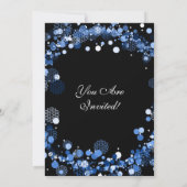 Weihnachtsfeier Wreath Blue Einladung (Rückseite)