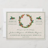 Weihnachtsfeier Wreath Poinsettia Einladung (Vorderseite)