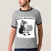 Weihnachtsfeier Wünsche Ringer drucken T-Shirt (Vorderseite)