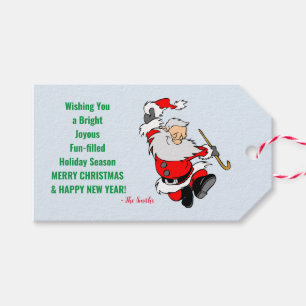 Weihnachtsfeier wünscht glückliche Sylvestertafeln Geschenkanhänger