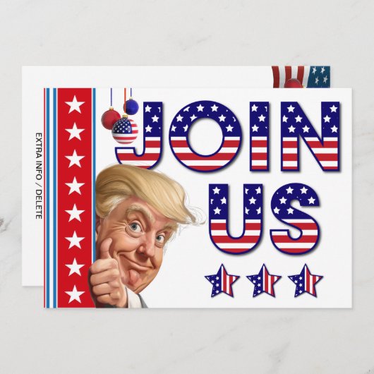 Weihnachtsfeier zur Präsidentschaftswahl Einladung (Vorne/Hinten)