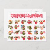 Weihnachtsfeierabend-Countdown Feiertagspostkarte (Vorne/Hinten)