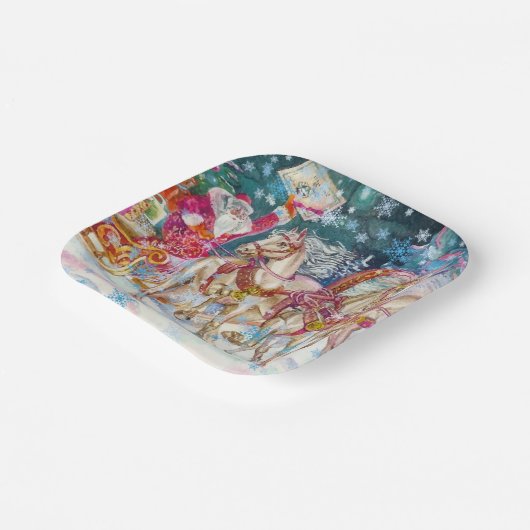 Weihnachtsfeierabend mit dem magischen Pferdeschli Pappteller (Gewinkelt)