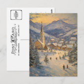 Weihnachtsfeierabend Ölgemälde Postkarte (Vorne/Hinten)