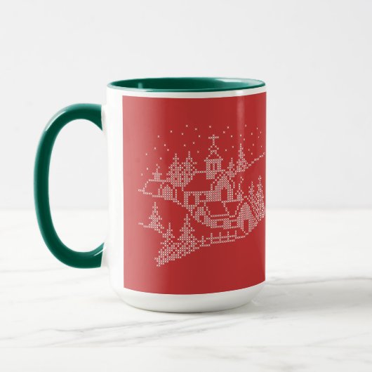 Weihnachtsfeierabend Schnee im Dorf Tasse (Links)